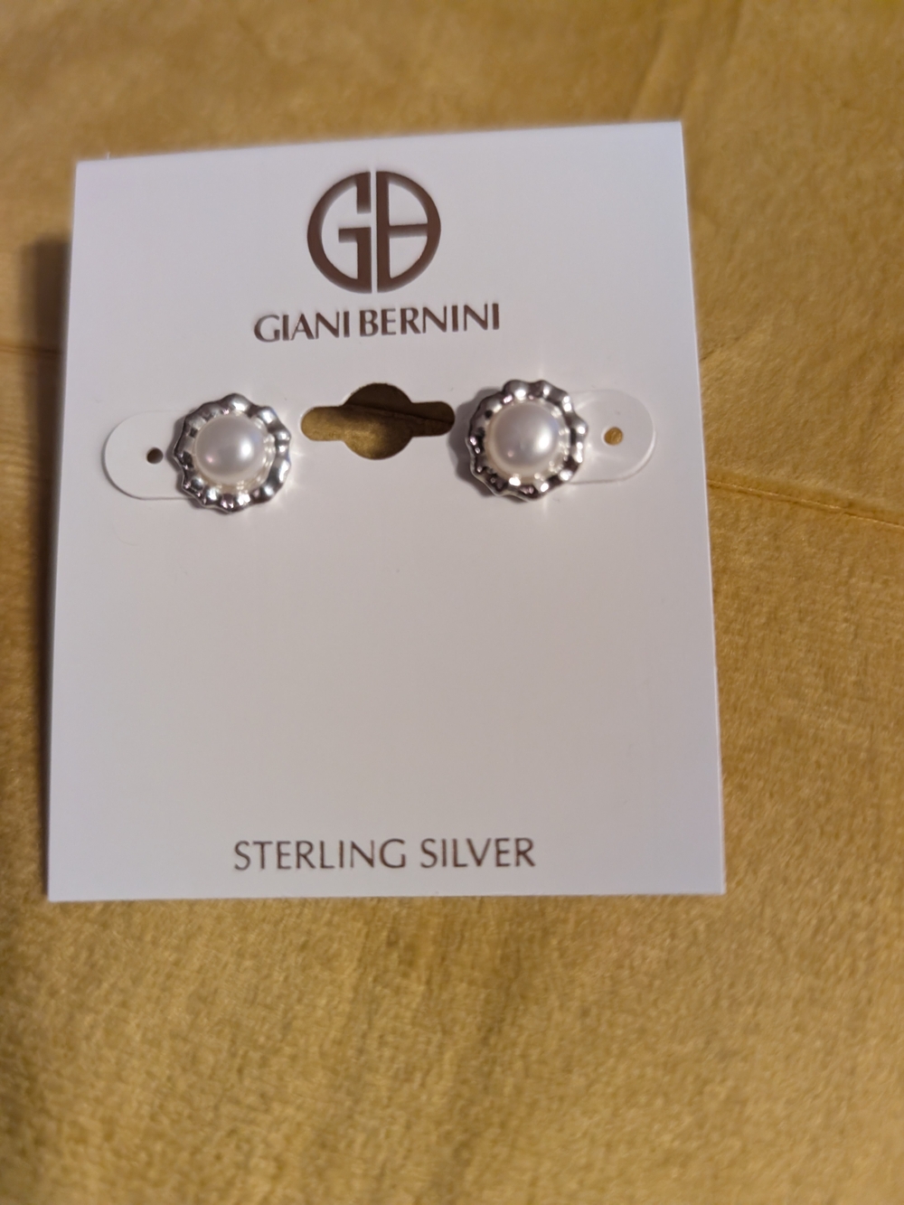 Giani Bernini Sterling Silver Pearl Stud Earrings - White